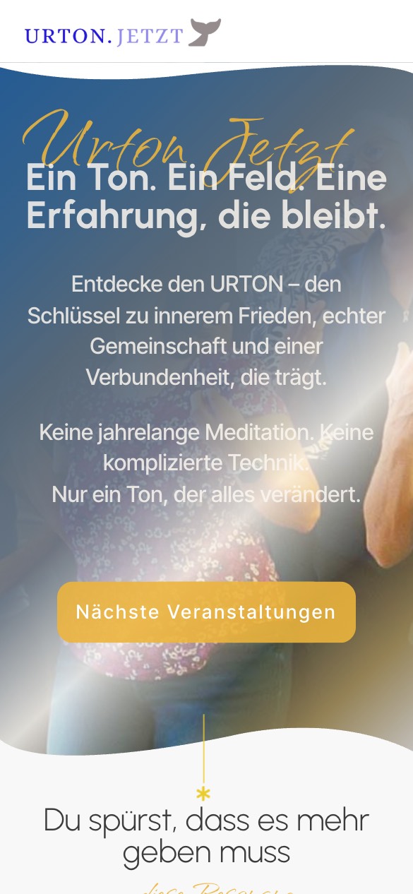 Webseite von Peter Jan Marthé, URTON.JETZT, auf dem Handy, gebaut vom Frequenz-Prinzip